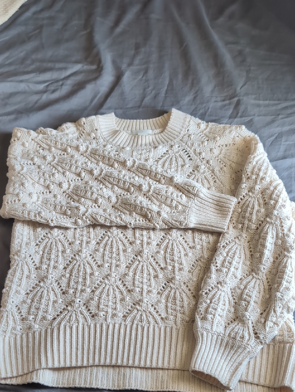H&M Cream Chunky Cable Knit Sweater